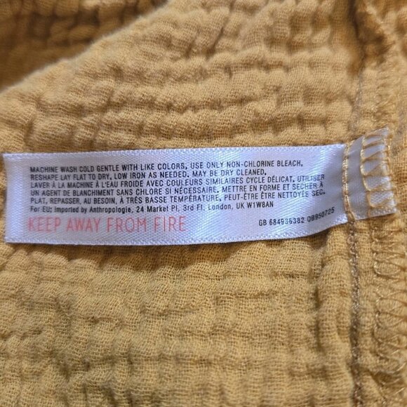 Anthropologie Marie frayed Cover Gauze shorts Saturday Sunday GOLD Medium Drawst - Picture 8 of 10